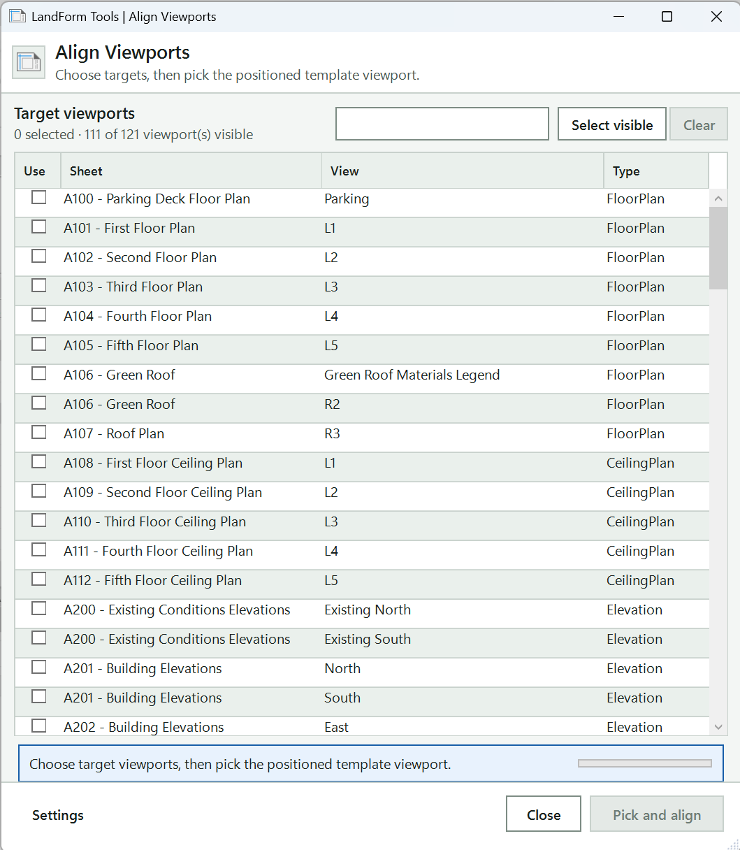 Align Viewports: Align Viewports window