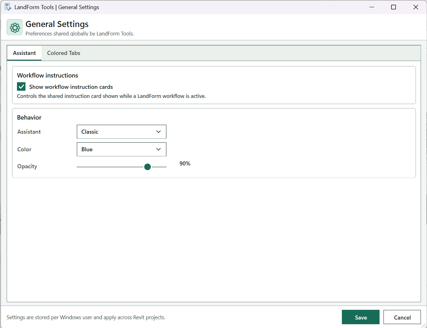 Settings: Assistant settings